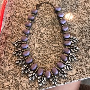 purple and silver statement necklace